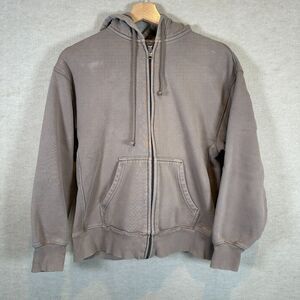 TNA Aritzia Cozy Fleece Boyfriend Zip Hoodie Women's XS Taupe Mushroom